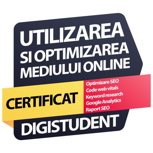 Certificat digital curs Utilizarea și optimizarea mediului online